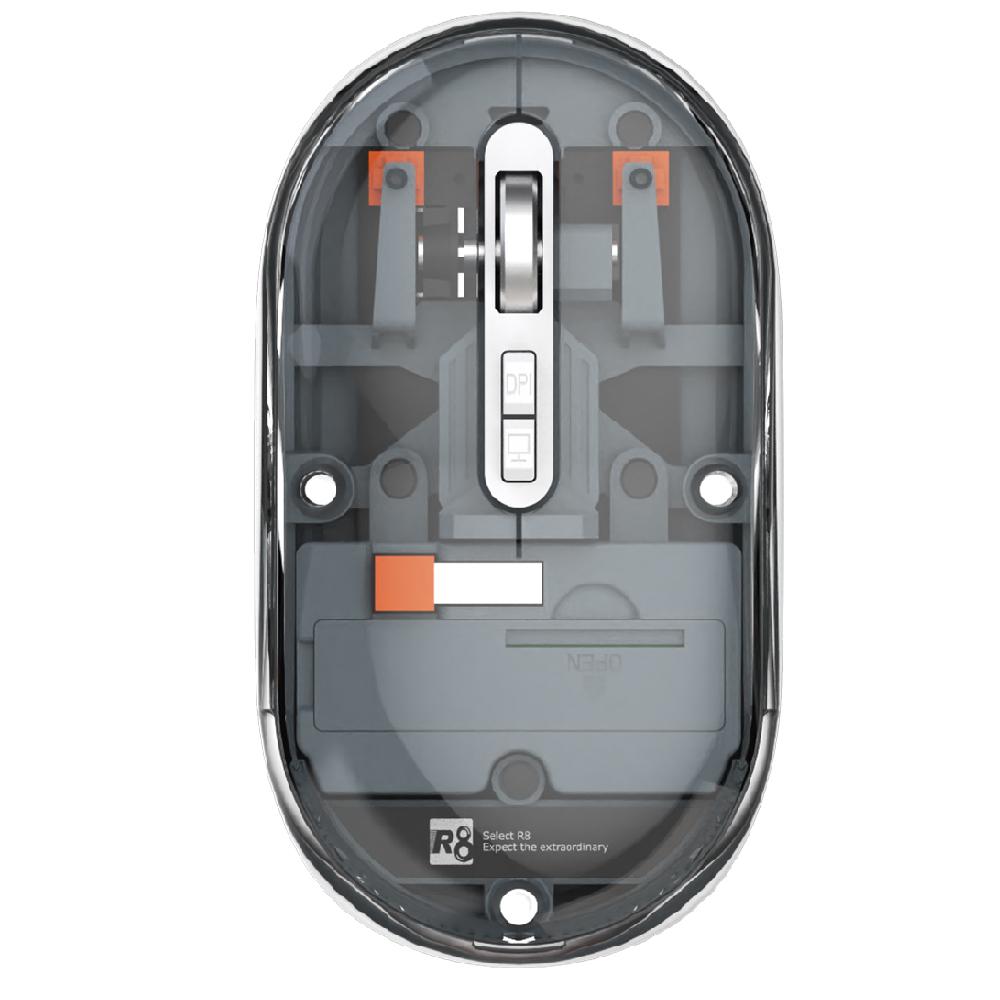 Оптична безжична мишка R8 1722, USB 2.4G + Bluetooth, grey