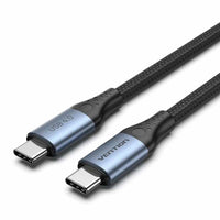Здрав USB4 кабел с въжена оплетка за устройства с USB-C порт (100 см) - Vention USB4 USB-C to USB-C Cable 240W (черен) thumbnail 1