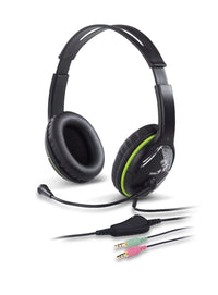 Genius слушалки с микрофон Headset HS-400A - 3.5 mm, Mic, Black/Green thumbnail 1
