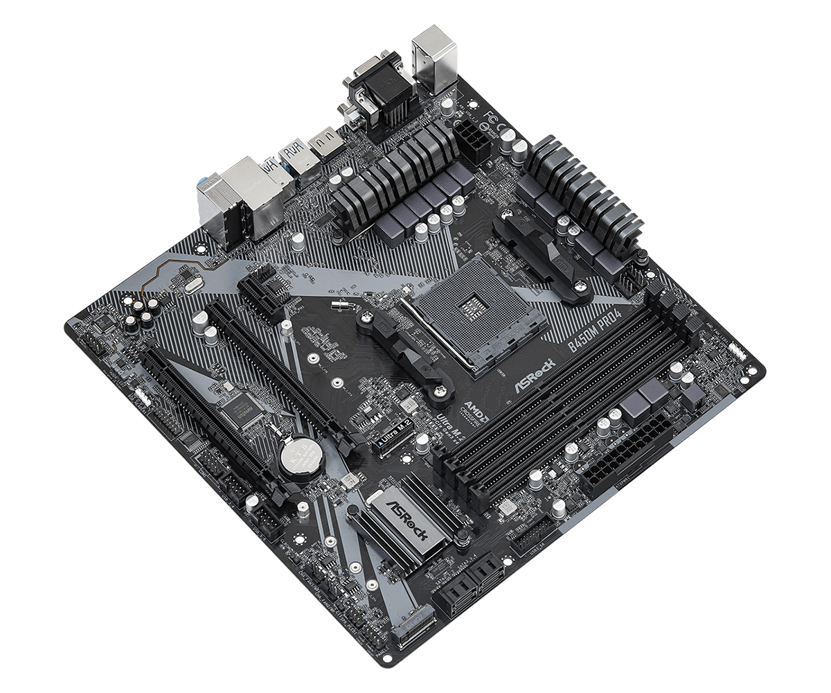 Дънна платка ASROCK B450M PRO4 R2.0 / AM4 - 65781