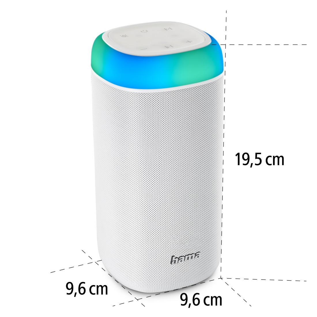 Блутут мобилна колонка HAMA Shine 2.0, 30W, LED, Защита от вода, Бял