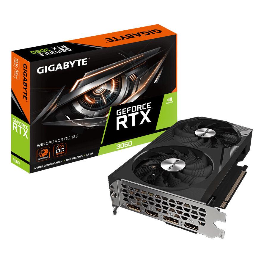 Gigabyte RTX3060 Windforce OC 12GB GDDR6 2xHDMI 2xDP - (A) - GV-N3060WF2OC-12GD 2.0 (8 дни доставкa)