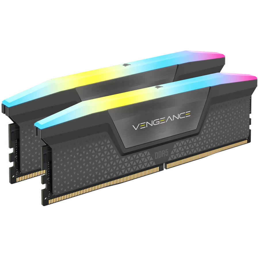 Памет Corsair DDR5, 5600MT/s 32GB 2x16GB DIMM, Unbuffered, 36-36-36-76, Std PMIC, AMD EXPO, VENGEANCE RGB DDR5 Cool Grey Heatspreader, RGB LED, 1.25V - CMH32GX5M2B5600Z36K