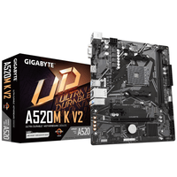 Дънна платка GIGABYTE A520M K V2, Socket AM4, mATX, 2xDDR4, M.2 NVMe - GA-MB-A520M-K-V2 thumbnail 1