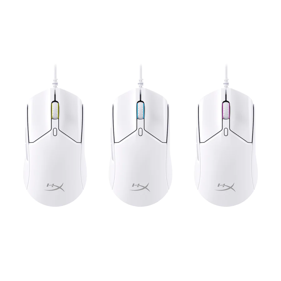 Геймърска мишка HyperX Pulsefire Haste 2, RGB, Бял - HX-MOUSE-PFH-W-2