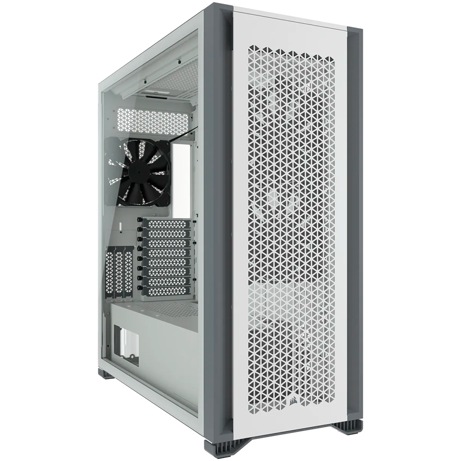 Кутия за компютър Corsair 7000D AIRFLOW Tempered Glass Full Tower, White, EAN:0840006636441 - CC-9011219-WW