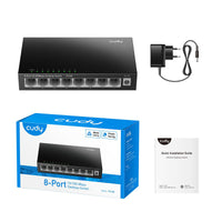 Суич Cudy FS108, 8-портов 10/100 Mbps RJ 45, Метален корпус, Черен - CUDY-FS108 thumbnail 3