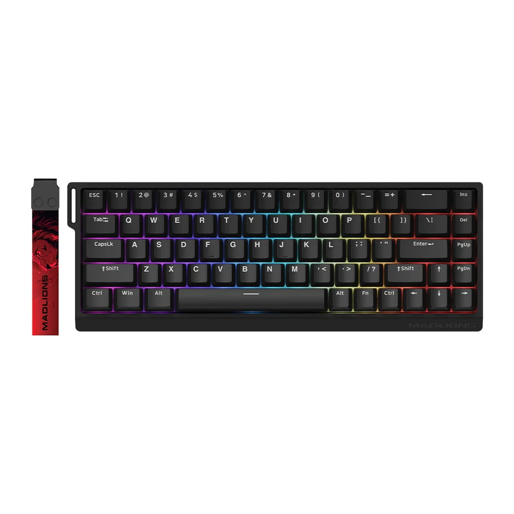 Професионална геймърска механична клавиатура Madlions MAD 68 HE Flagship 8K, Magnetic Amber Pro Switches Black