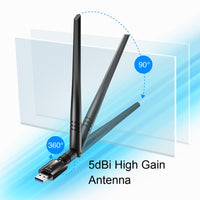 Безжичен адаптер Cudy WU1400, USB 3.0, 2.4/5 Ghz, Външна антена - WU1400 thumbnail 2