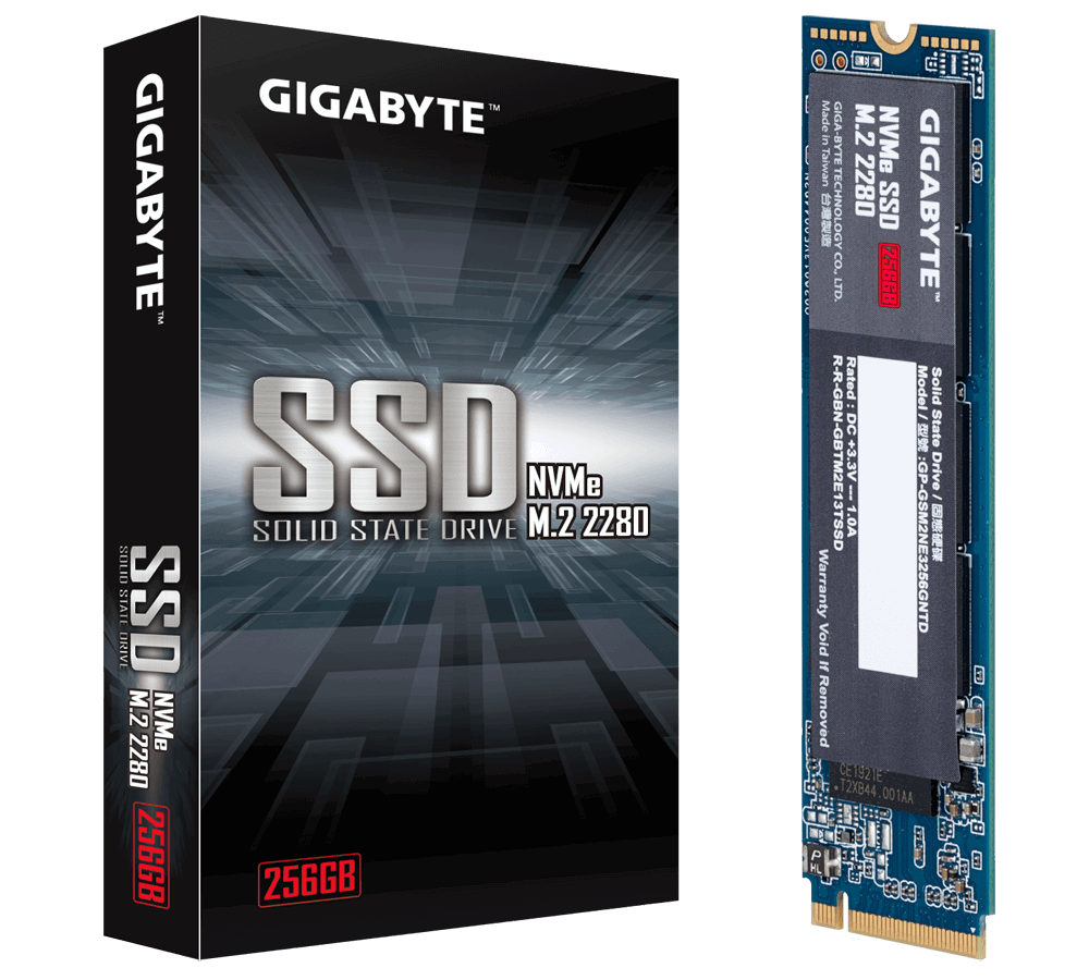 256GB SSD Gigabyte M.2 NVMe PCIe Gen 3 - GA-SSD-M2-NVME-256GB