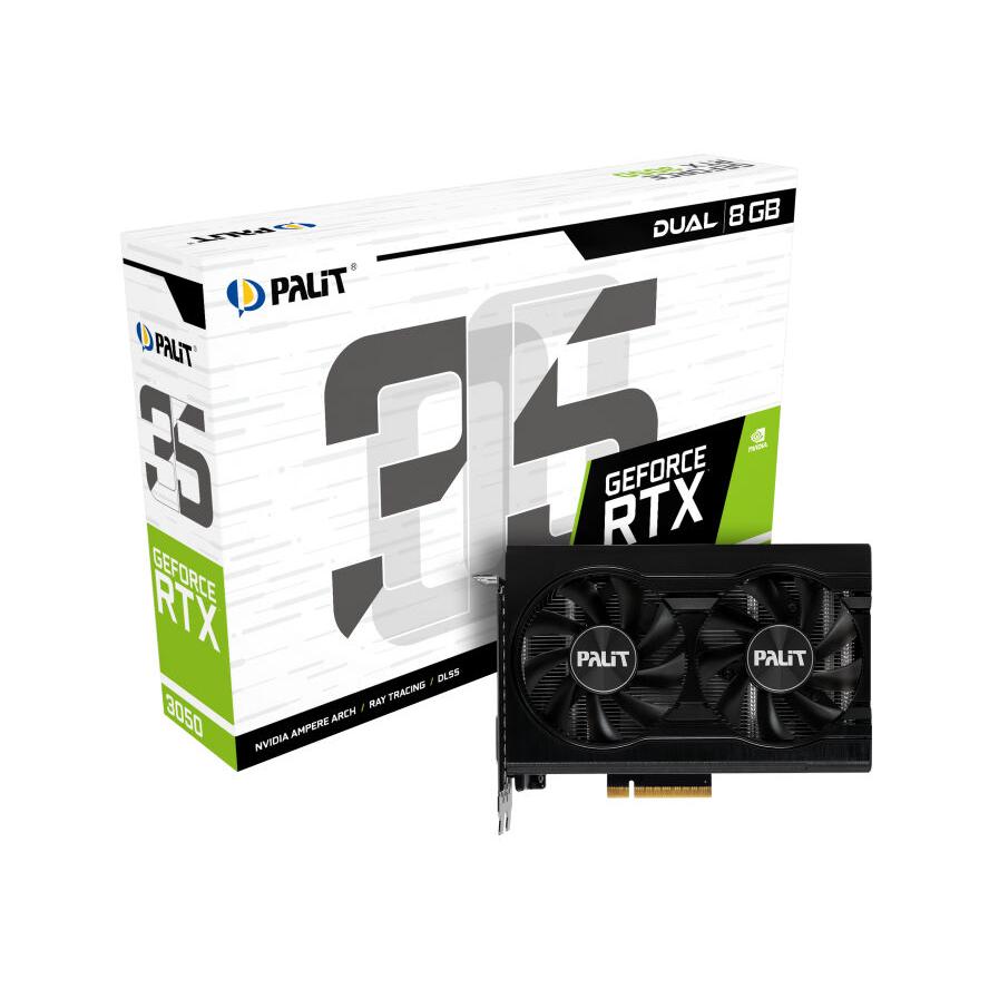 Palit RTX3050 DUAL 8GB GDDR6 HDMI DVI DP - (A) - NE63050018P1-1070D (8 дни доставкa)