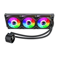 Охлаждаща система GameMax IceBurg 360 Digital Black, Water Cooling 360 system, Full Copper block base, thumbnail 4