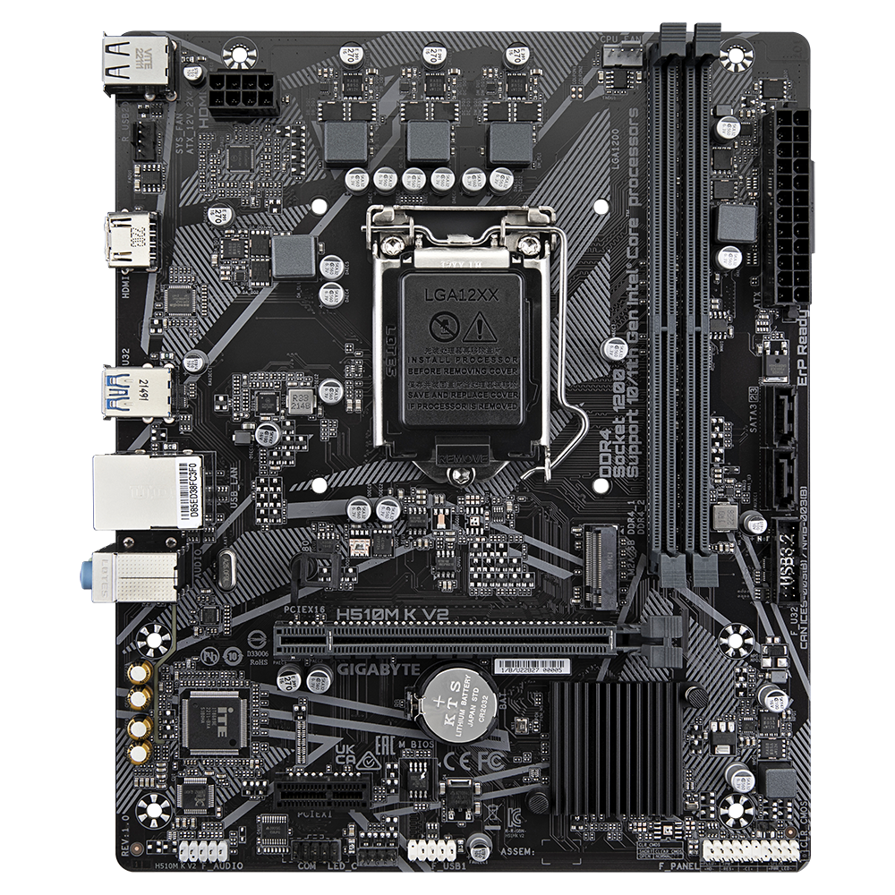 Дънна платка GIGABYTE H510M-K V2, socket 1200, Micro ATX - GA-MB-H510M-K-V2