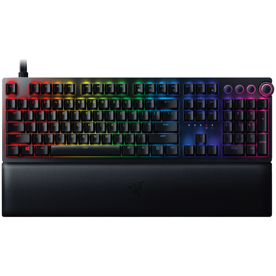 Razer Huntsman V2 Analog (Analog Switch), Optical Gaming Keyboard, US Layout, Doubleshot PBT Keycaps - RZ03-03610100-R3M1