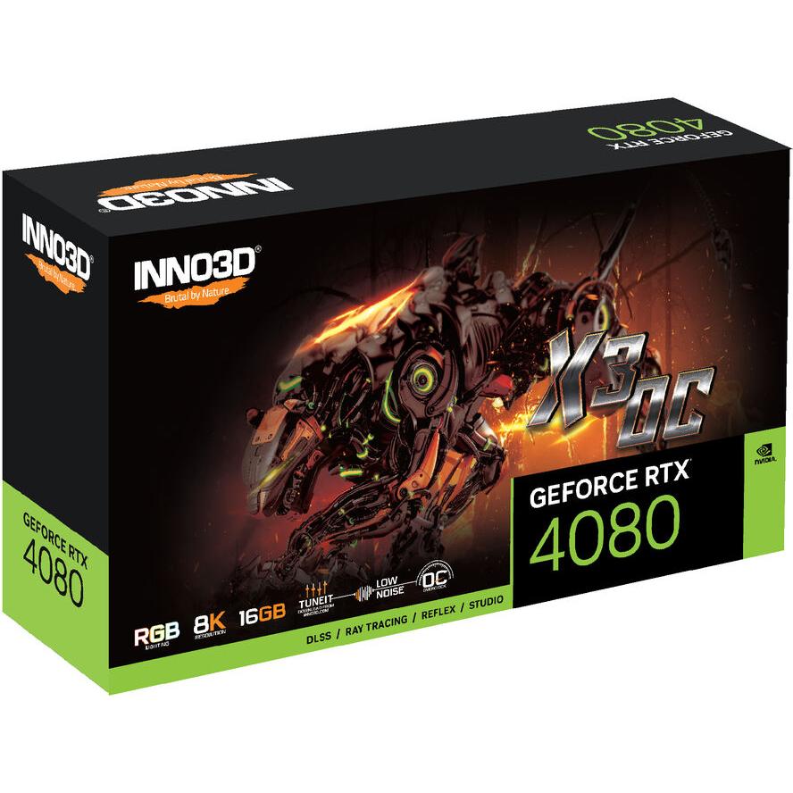 Inno3D RTX4080 X3 OC 16GB GDDR6X HDMI 3xDP - (A) - N40803-166XX-187049N (8 дни доставкa)