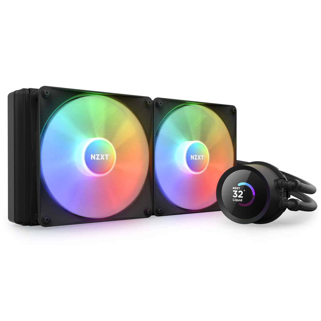 Охлаждаща система NZXT Kraken 240 RGB Black, LCD Display - NZXT-FAN-RL-KR240-B1
