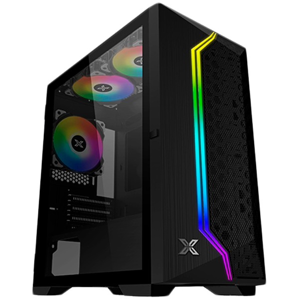 Кутия за компютър Xigmatek Gemini II EN48649, Black, MATX/ Mini-ITX, U3x1+U2x2, Meshed Grill ARGB LED Frontpanel & Left TG - GEMINI_II