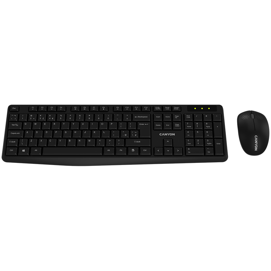 CANYON SET-W01 EN/BG Keyboard+Mouse Wireless Black - CNE-HSETW01-BG