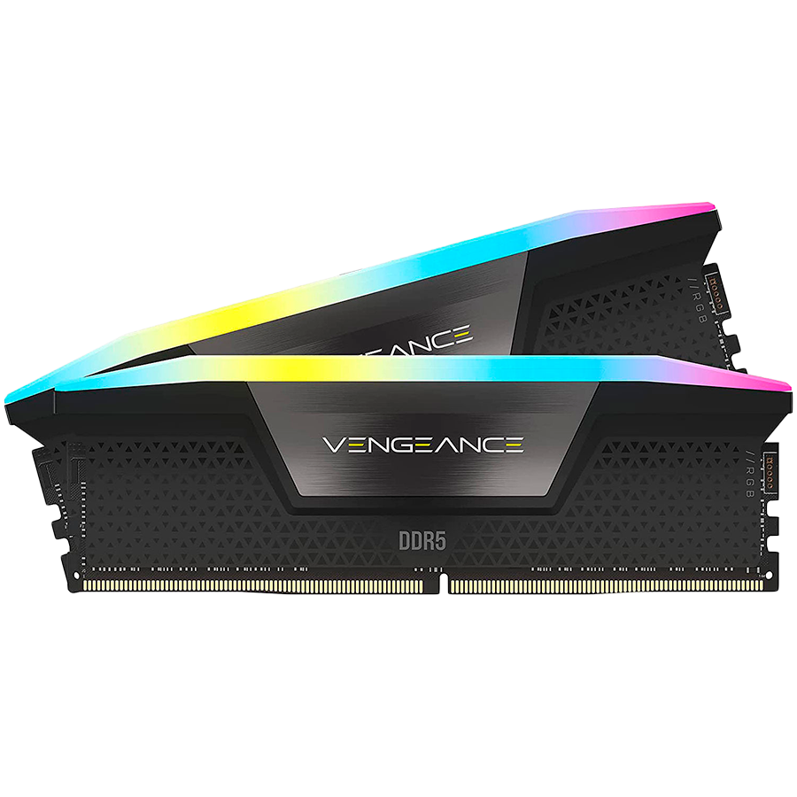 Памет Corsair DDR5, 6400MT/s 32GB 2x16GB DIMM, Unbuffered, 32-40-40-84, Std PMIC, XMP 3.0, VENGEANCE RGB DDR5 Black Heatspreader, RGB LED, 1.4V - CMH32GX5M2B6400C32