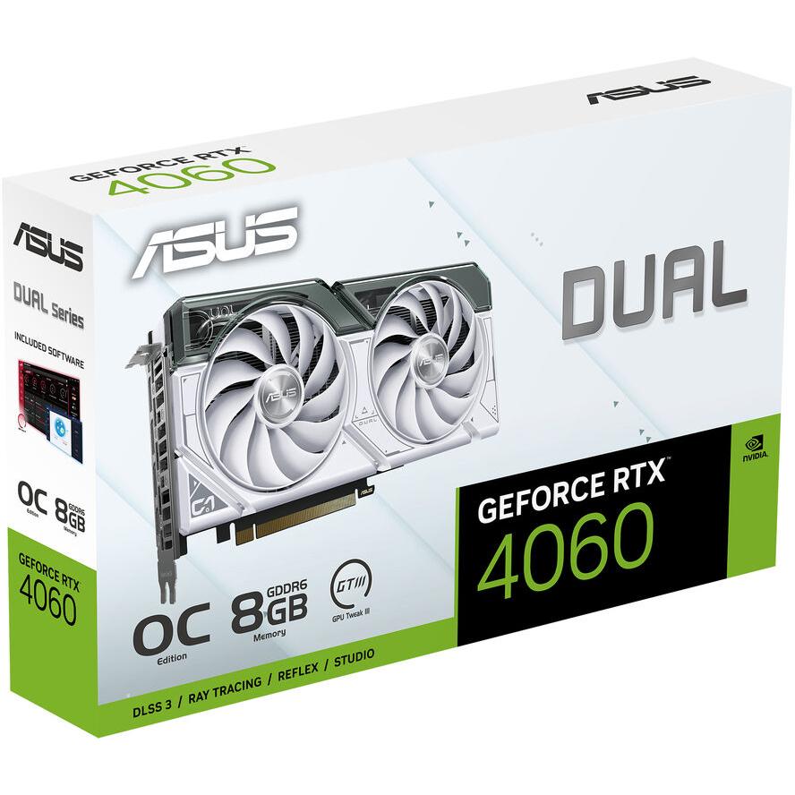 ASUS DUAL-RTX4060-O8G WHITE 8GB GDDR6 HDMI DP - (A) - 90YV0JC2-M0NA00 (8 дни доставкa)