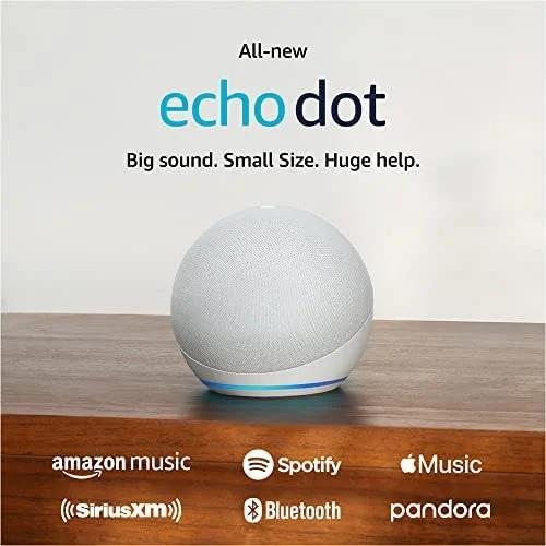 Преносима смарт тонколона Amazon Echo Dot 5, Гласов асистент, Alexa, Бяла - AMAZON-ECHO-DOT5-WH