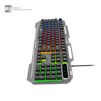 Геймърска клавиатура R8 1836 – Метален корпус с LED подсветка, Черна thumbnail 4