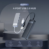 Orico хъб USB2.0 HUB 4 port Black - FL02-BK thumbnail 4