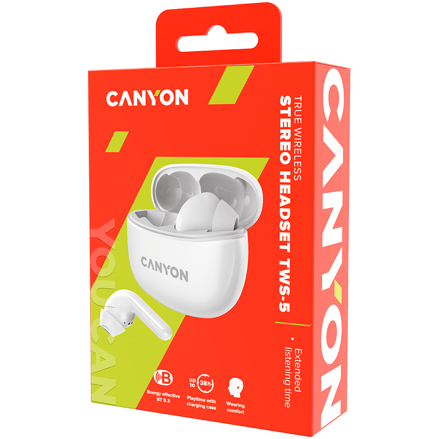 CANYON TWS-5, Bluetooth headset, with microphone, BT V5.3 JL 6983D4