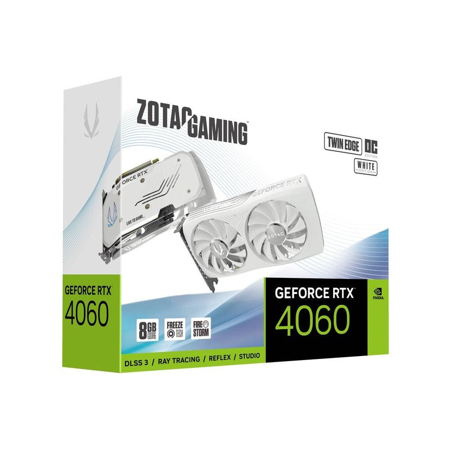 Zotac RTX 4060 Twin Edge OC White Ed. 8GB GDDR6 HDMI 3xDP - (A) - ZT-D40600Q-10M (8 дни доставкa)