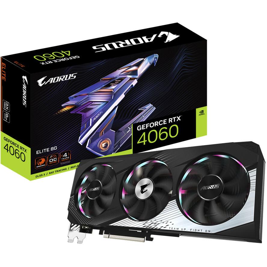Gigabyte RTX4060 AORUS Elite 8GB GDDR6 2xHDMI 2xDP - (A) - GV-N4060AORUS E-8GD (8 дни доставкa)