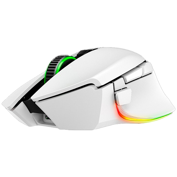Razer Basilisk V3 Pro 35K, White, Gaming Mouse, HyperSpeed Wireless, Bluetooth, Focus Pro 35K Optical Sensor Gen-2 - RZ01-05240200-R3G1