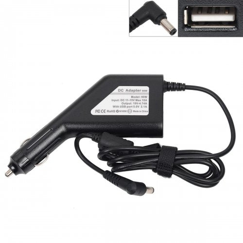 DC Car Adapter / Зарядно за кола (автомобил) Asus, Toshiba 19V 90W 4.74A (2.5 x 5.5) (Cigarette Type) + USB Charger