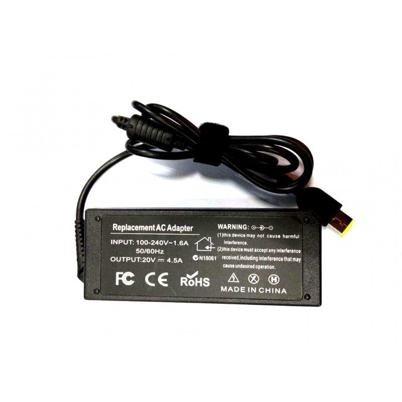 Зарядно за лаптоп (Laptop AC Adapter) Lenovo - 20V / 4.5A / 90W (Square Tip - Правоъгълна Букса) - Заместител / Replacement Високо Качество A+