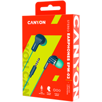 CANYON Stereo Earphones with inline microphone, Green+Blue - CNS-CEPM02GBL thumbnail 3