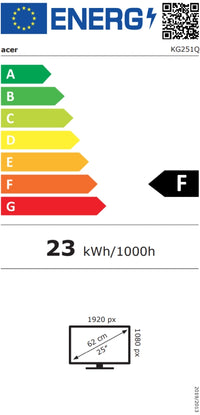 Монитор, Acer Nitro KG251QX0biip, 24.5'' VA, FHD (1920X1080) ZeroFrame,FreeSync 200Hz, 1ms(VRB), 100M:1, 250nits, 99% sRGB, 2xHDMI,DP, Tilt,BluelightShield, Vesa, Black thumbnail 5