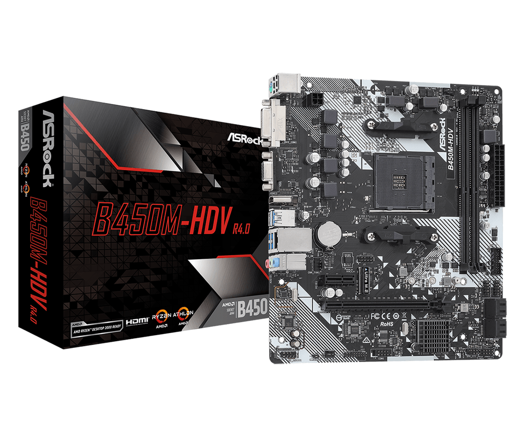 ASROCK B450M-HDV R4.0 mATX AM4 DDR4 - B450M-HDV R4.0