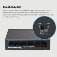 6-портов настолен комутатор Mercusys MS106LP 10/100 Mbps със 4 PoE+ порта thumbnail 5