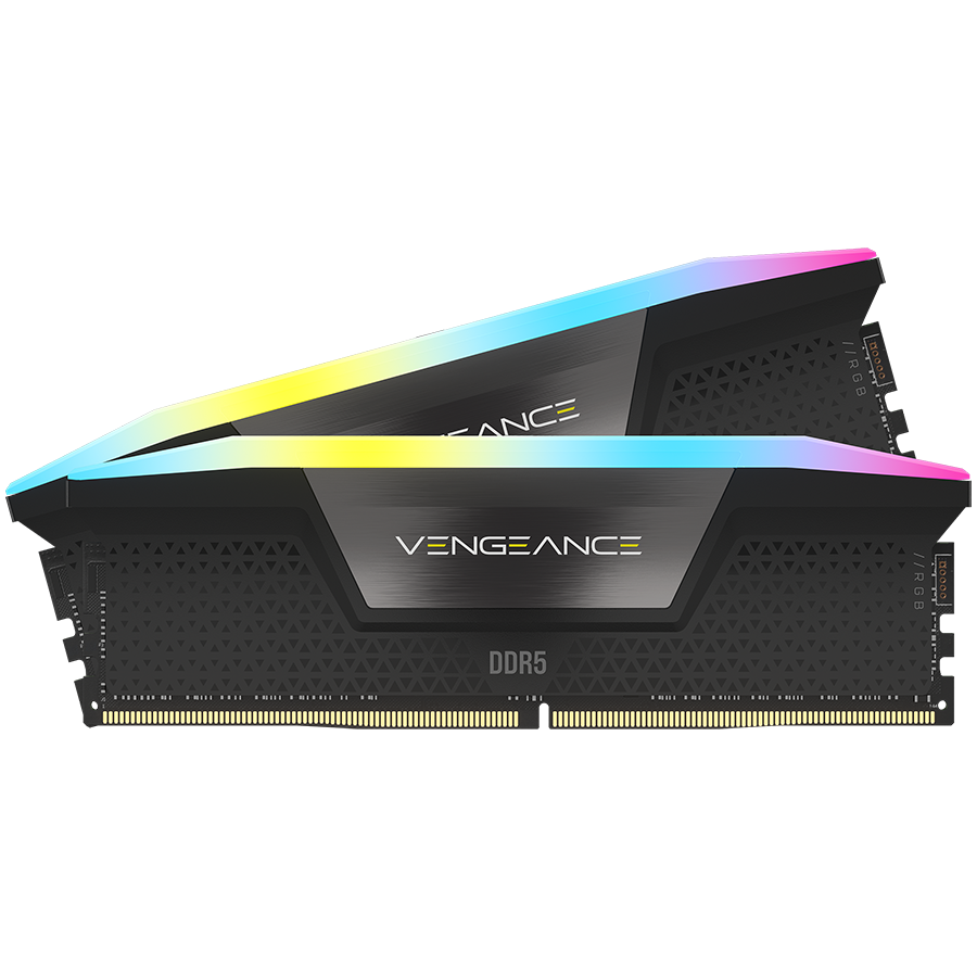 Памет  CORSAIR VENGEANCE RGB DDR5 64GB (2x32GB) DDR5 6000 CL30-36-36-76 1.4V Std PMIC Intel XMP Memory- Black