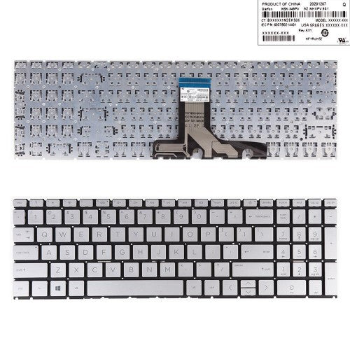 Клавиатура за лаптоп HP Pavilion 15-EG 15-EH Series Сребриста Без Рамка (Малък Ентър) US
