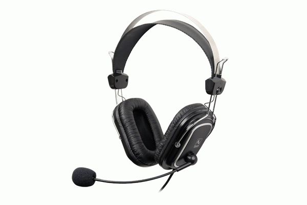 Слушалки с микрофон A4TECH HS-50, Черен - A4-HEAD-HS-50