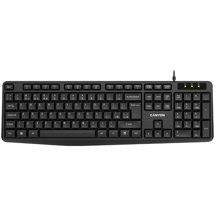 CANYON keyboard KB-1 EN/BG Wired Black - CNE-CKEY01-BG