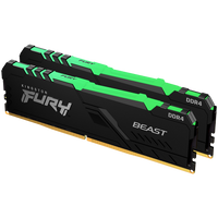 Памет Kingston 64GB 3200MT/s DDR4 CL16 DIMM (Kit of 2) FURY Beast RGB - KF432C16BB2AK2/64 thumbnail 1
