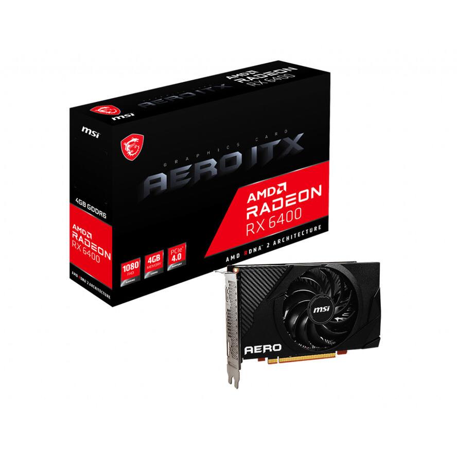 MSI Radeon RX6400 AERO ITX 4GB GDDR6 HDMI DVI DP