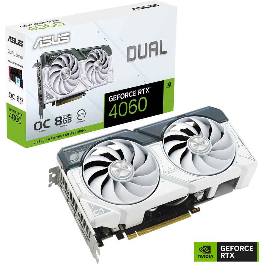 ASUS DUAL-RTX4060-O8G WHITE 8GB GDDR6 HDMI DP - (A) - 90YV0JC2-M0NA00 (8 дни доставкa)