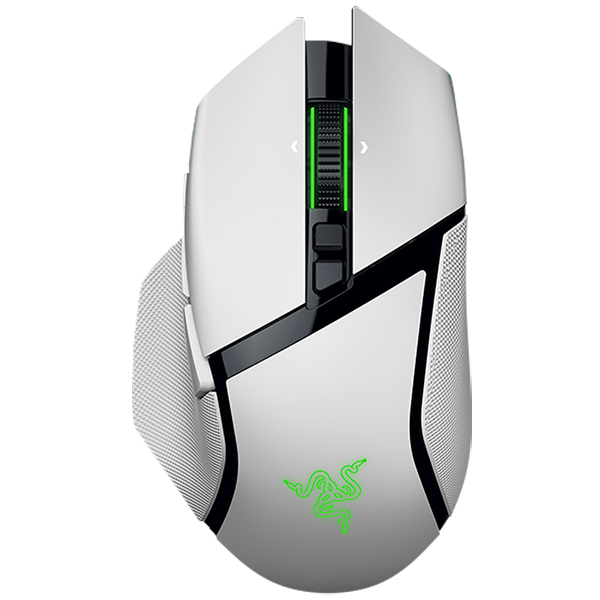 Razer Basilisk V3 Pro 35K, White, Gaming Mouse, HyperSpeed Wireless, Bluetooth, Focus Pro 35K Optical Sensor Gen-2 - RZ01-05240200-R3G1
