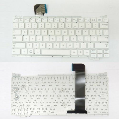 Клавиатура за лаптоп Samsung NC110 Бяла Без Рамка (Малък Ентър) / White Without Frame US