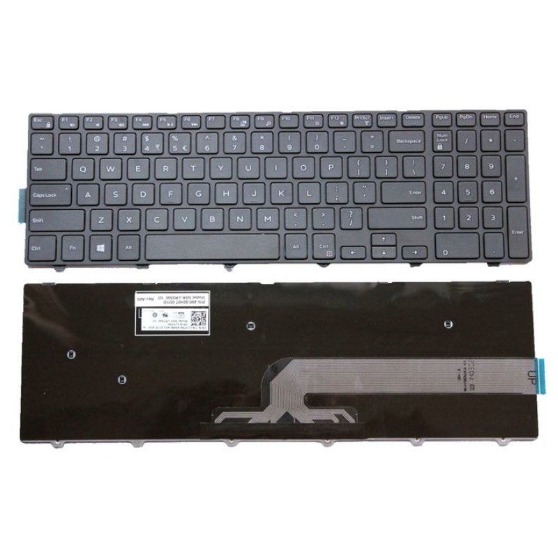 Клавиатура за лаптоп Dell Inspiron 3541 3542 5547 5551 5748 5749 15-3000 Vostro 3549 US/UK Черна с черна рамка и Кирилица