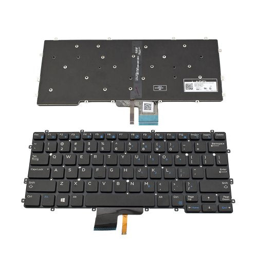 Клавиатура за лаптоп Dell Latitude 7370 E7370 Black Without Frame US With Backlit / Черна Без Рамка (Малък Ентър) с Подсветка