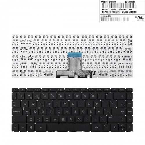 Клавиатура за лаптоп HP 14-CD0000 14-CE0000 14-CF0000 14-CK0000 14-CM0000 Черна Без Рамка С Малък Ентър / Black Without Frame US