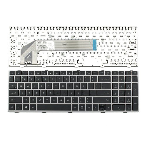 Клавиатура за лаптоп HP ProBook 4540s 4545s Черна със Сива Рамка (Gray Frame Black)